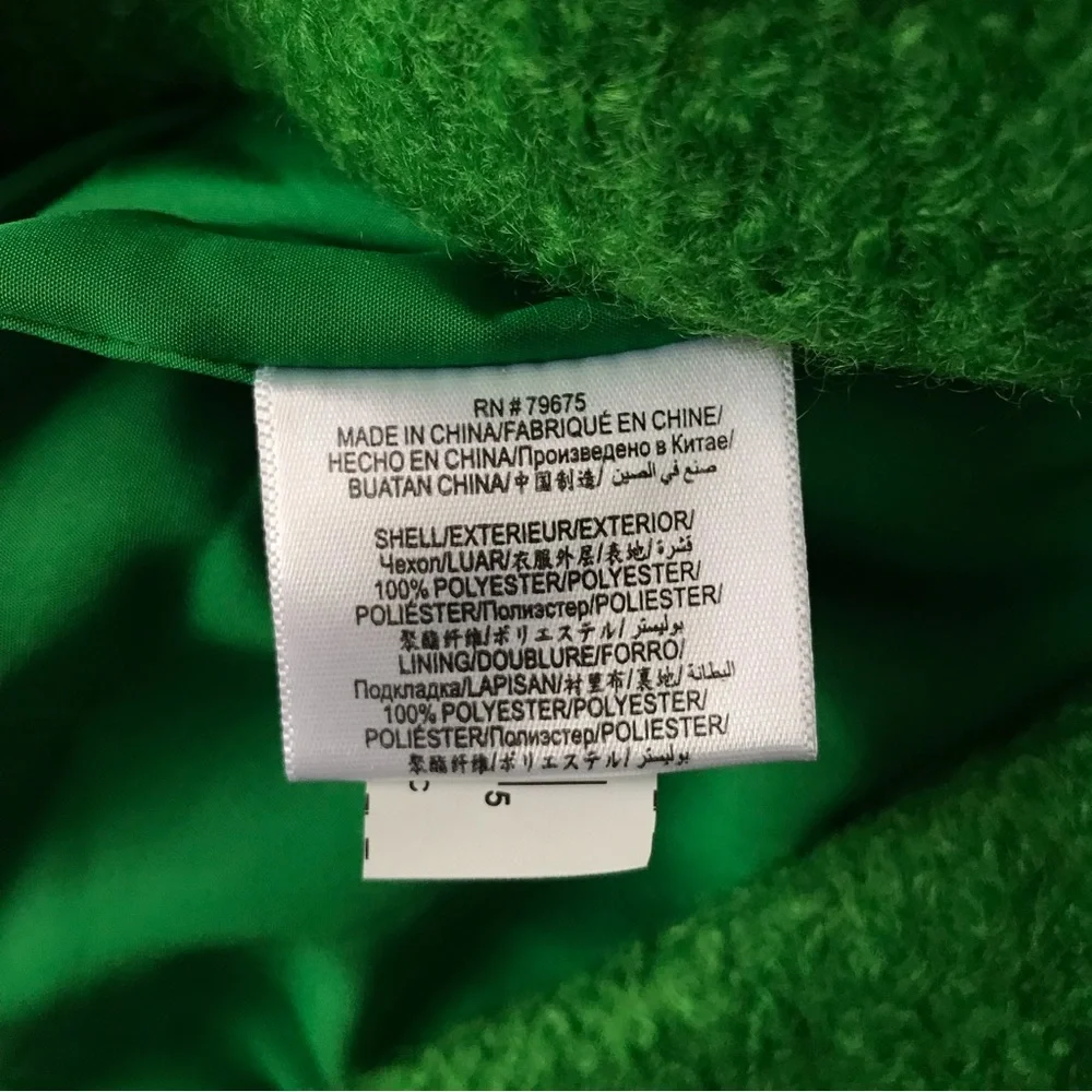 Bright Green fuzzy long coat - Picture 4 of 4